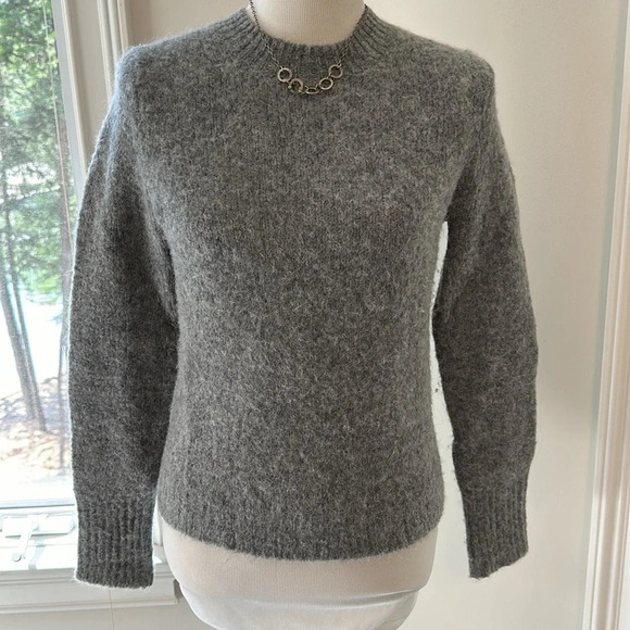 J. Crew Point Sur Alpaca Merino Wool Crewneck Knit Sweater  Grey, XS, EUC - Picture 3 of 8
